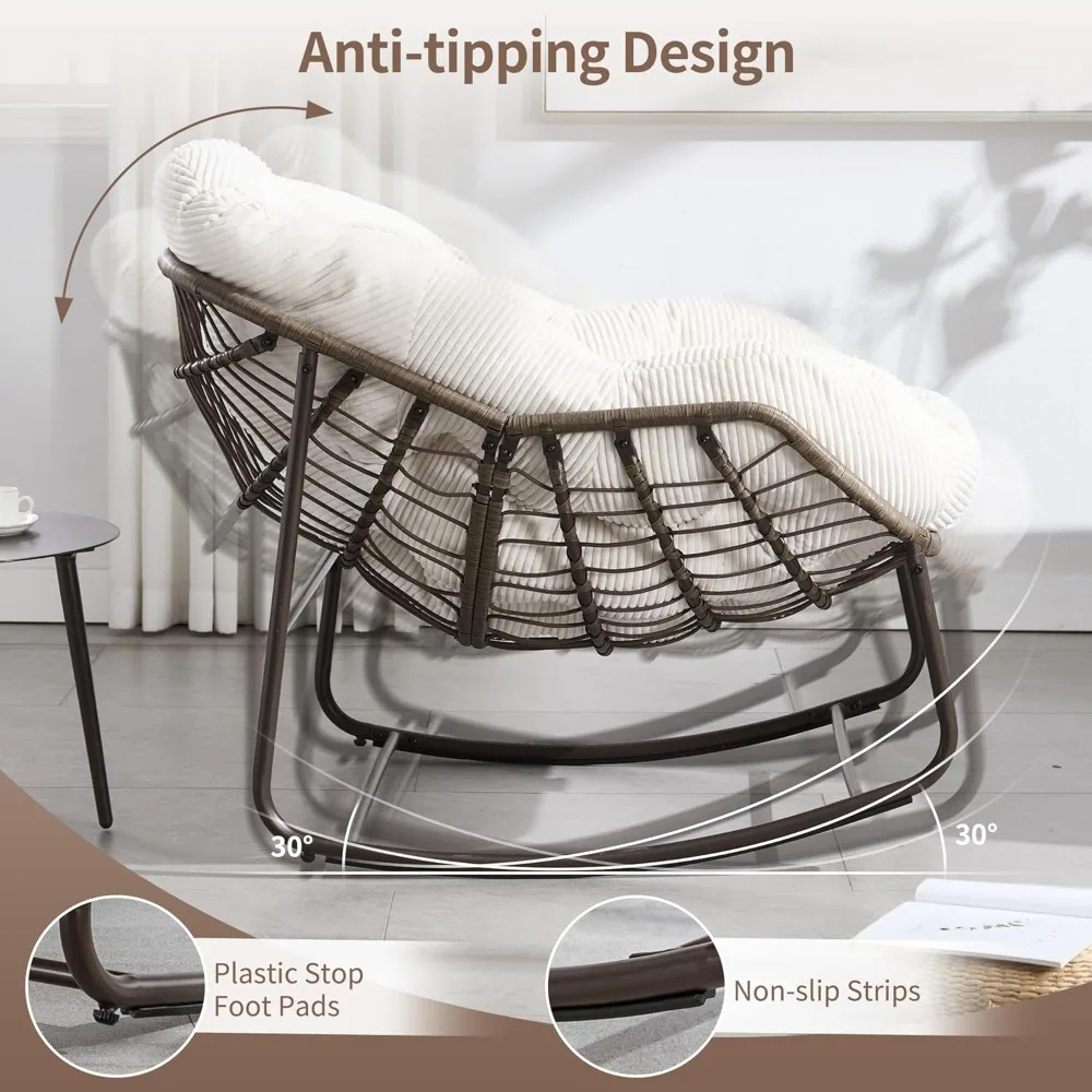Outdoor Patio Rocking Chairs, Oversized Papasan Rock Chair Indoor with Striped Velvet Padded Cushion , Rocker Egg, Customized
Outdoor Patio Rocking Chairs, Oversized Papasan Rock Chair Indoor with Striped Velvet Padded Cushion , Rocker Egg, Customized