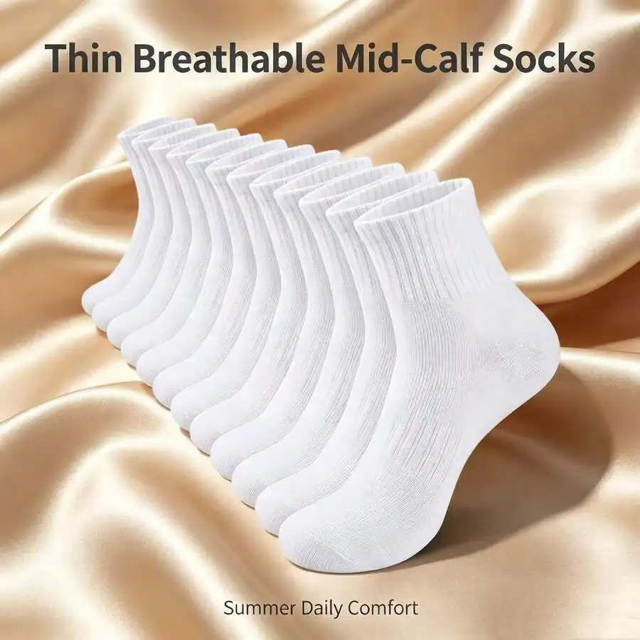 Unisex Ribbed Crew Socks 5/10/20 Pairs, Breathable All Season Casual Socks Black White Multipack Daily Couple Socks
Unisex Ribbed Crew Socks 5/10/20 Pairs, Breathable All Season Casual Socks Black White Multipack Daily Couple Socks