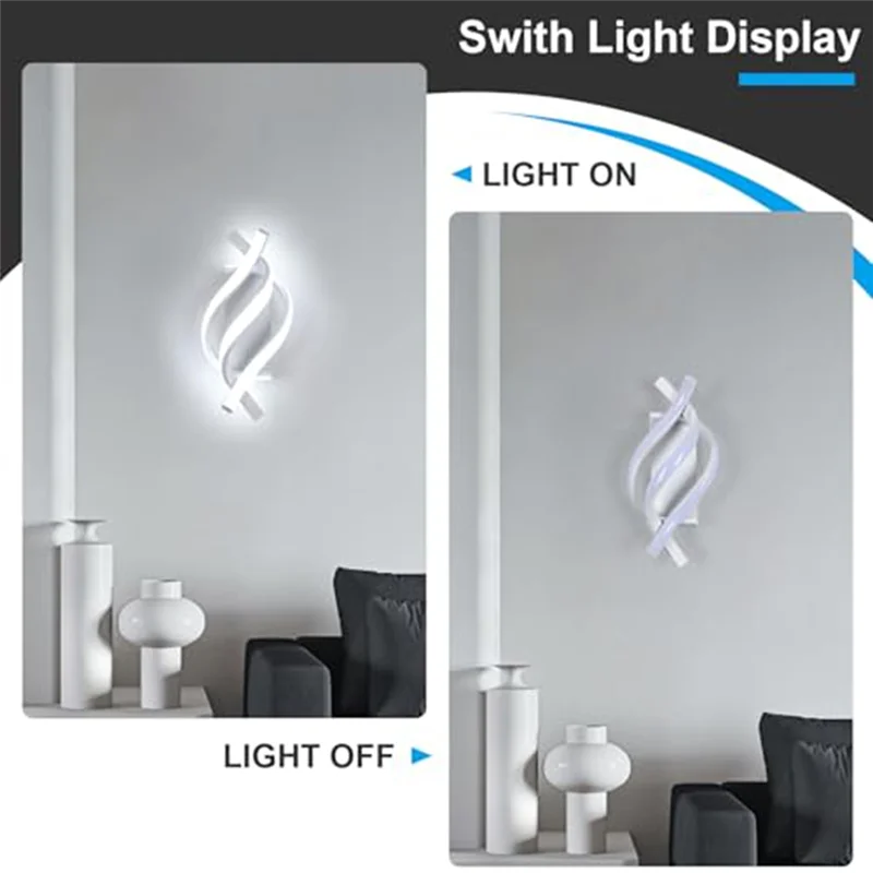 【MEET】Cool White 28W Spiral LED Wall Sconce, Modern Indoor Lighting Fixture- Ideal For Bedroom, Bathroom Wall Light Installation
【MEET】Cool White 28W Spiral LED Wall Sconce, Modern Indoor Lighting Fixture- Ideal For Bedroom, Bathroom Wall Light Installation
