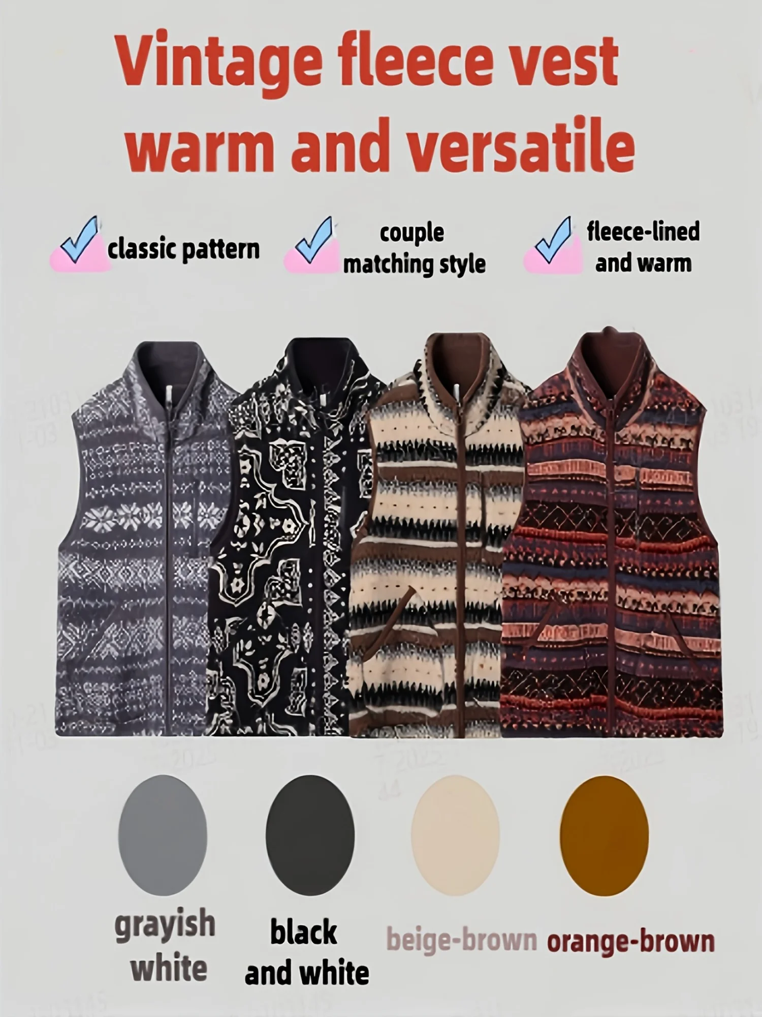 Reversible Fleece! Unisex Vintage Vest – Nordic Fair Isle Style, Warm & Practical, Light Vintage Vibe
Reversible Fleece! Unisex Vintage Vest – Nordic Fair Isle Style, Warm & Practical, Light Vintage Vibe