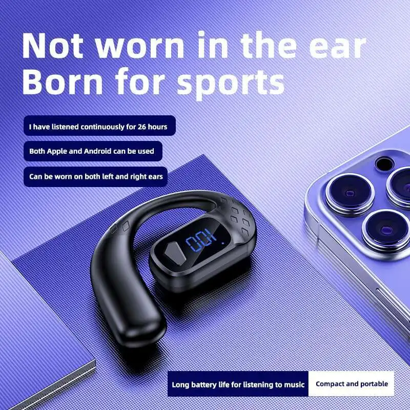 Bluetooth 5.4 180° Rotatable Universal Earphones Non In Ear OWS Single Ear Hanging Power Digital Display Hifi Stereo Earbuds
Bluetooth 5.4 180° Rotatable Universal Earphones Non In Ear OWS Single Ear Hanging Power Digital Display Hifi Stereo Earbuds