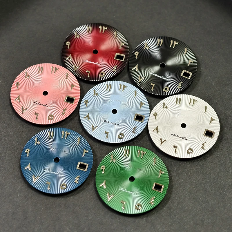 NH35 dial S dial 28.5mm Arabic numerals calendar radial texture sunray watch modification accessories fit for NH35/36 movement
NH35 dial S dial 28.5mm Arabic numerals calendar radial texture sunray watch modification accessories fit for NH35/36 movement