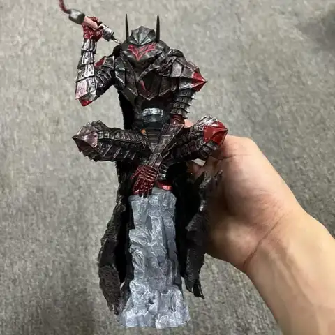 Hot 25cm High-Quality Berserk Guts High Quality Anime Figure Guts Berserker Armor Action Figure Black Swordsman Figurine Model