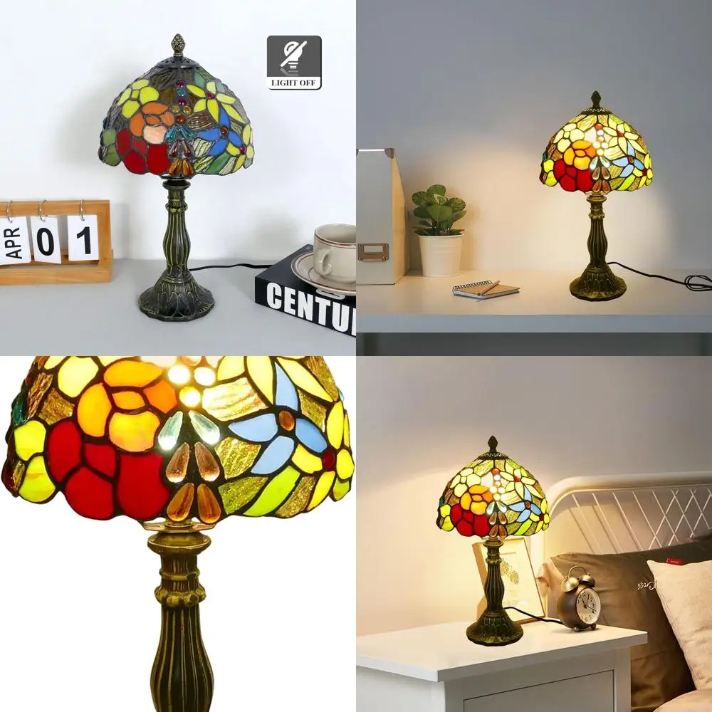 15 Tiffany-Style Multicolor Flower Table Lamp with 8 Width, Vintage Decor, Color-Changing LED for Bedside or Desk
15 Tiffany-Style Multicolor Flower Table Lamp with 8 Width, Vintage Decor, Color-Changing LED for Bedside or Desk