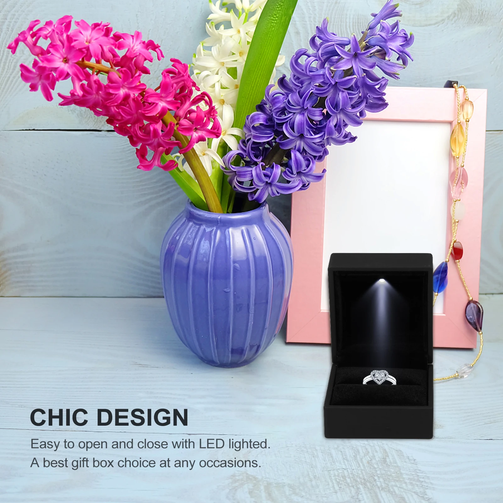 Предложение со светодиодной подсветкой, коробка для колец, футляр для хранения ювелирных изделий, материал премиум-класса, идеально подходит для свадьбы, помолвки, годовщины, Дня святого Валентина
Предложение со светодиодной подсветкой, коробка для колец, футляр для хранения ювелирных изделий, материал премиум-класса, идеально подходит для свадьбы, помолвки, годовщины, Дня святого Валентина