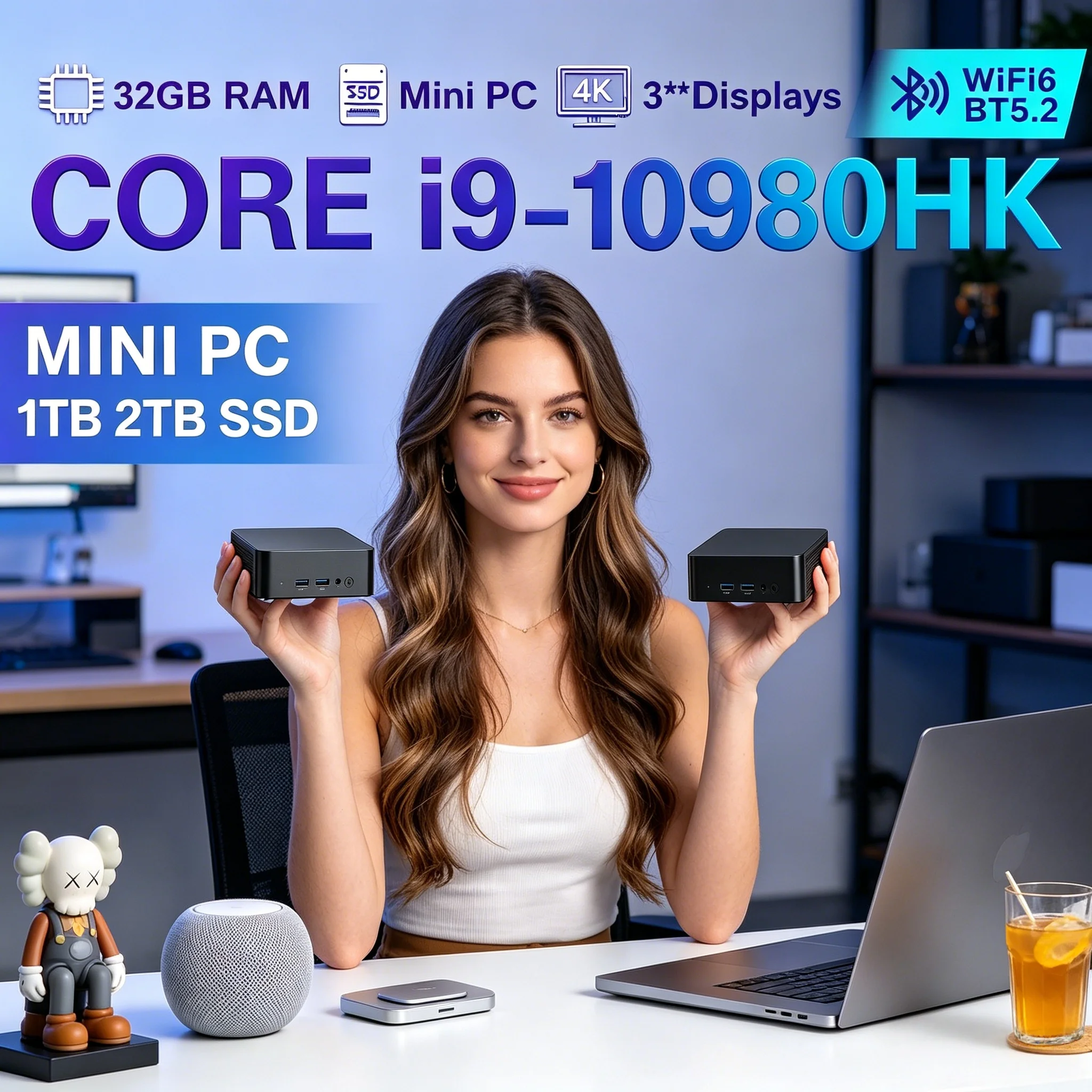 Laptop High Performance I9 8950HK Mini Computer Pocket Design Win11 Pro 4K 60Hz Multifunctional Entertainment Host
Laptop High Performance I9 8950HK Mini Computer Pocket Design Win11 Pro 4K 60Hz Multifunctional Entertainment Host