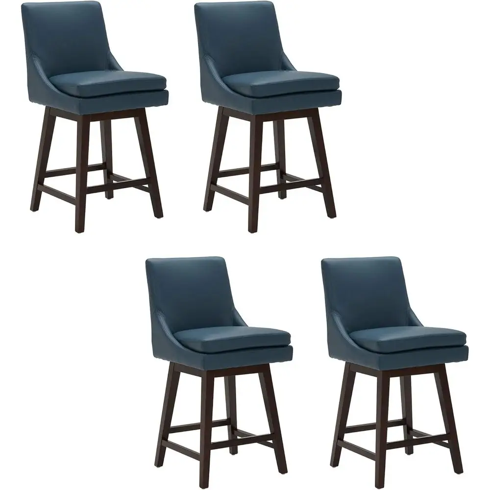 Set of 4 Upholstered Swivel Bar Stools with Leatherette Backrest, 26.8 Seat Height, Navy Blue
Set of 4 Upholstered Swivel Bar Stools with Leatherette Backrest, 26.8 Seat Height, Navy Blue