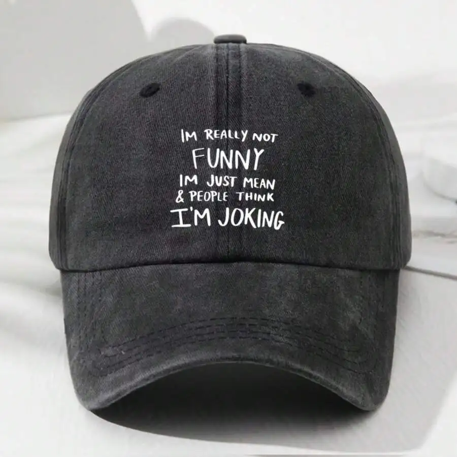 Black Humorous Baseball Cap With Text Print Adjustable For Adults Outdoor Casual Wear
Black Humorous Baseball Cap With Text Print Adjustable For Adults Outdoor Casual Wear