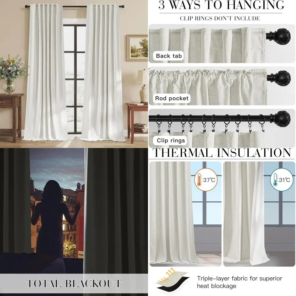 Льняные плотные шторы - 100% цвет слоновой кости, теплоизоляция, конфиденциальность для спальни, раздвижная дверь, гостиная, 52x108, 2 панели
Льняные плотные шторы - 100% цвет слоновой кости, теплоизоляция, конфиденциальность для спальни, раздвижная дверь, гостиная, 52x108, 2 панели