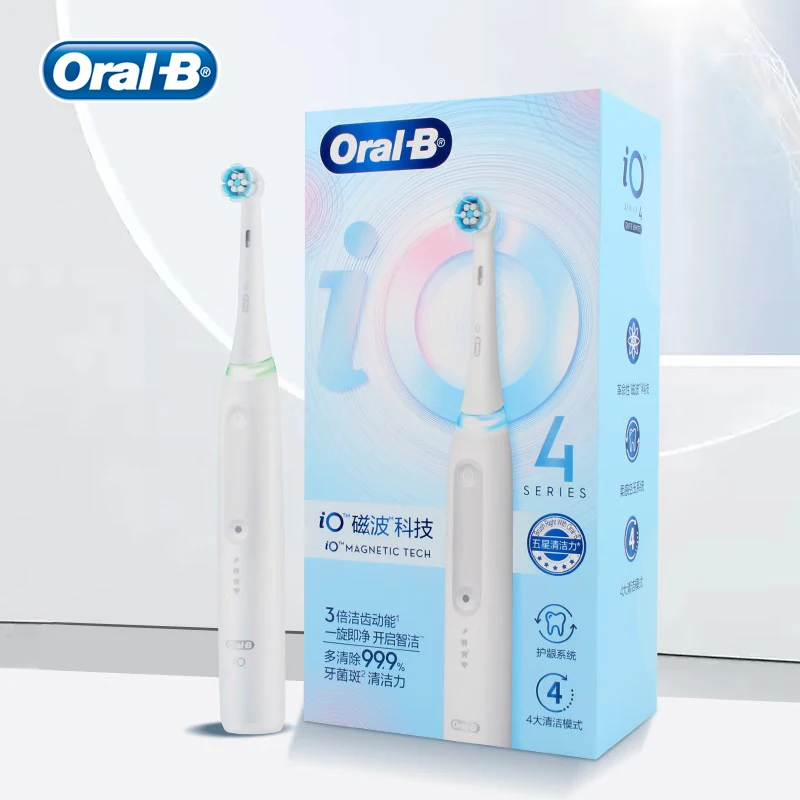 Oral-B Io4 Electric Toothbrush Deep Clean Whitening High-Tech, Genuine White 1 Handle 1 Brush Head 1 Charger Rotating Brush Head
Oral-B Io4 Electric Toothbrush Deep Clean Whitening High-Tech, Genuine White 1 Handle 1 Brush Head 1 Charger Rotating Brush Head