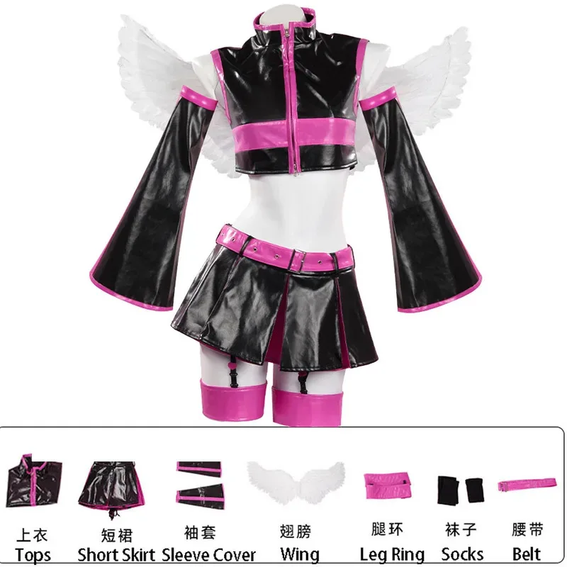 Anime 2.5 dimensional sedation lacquer sweet cool set with wings lilysa Amano liliel cosplay costume Halloween party women props
Anime 2.5 dimensional sedation lacquer sweet cool set with wings lilysa Amano liliel cosplay costume Halloween party women props
