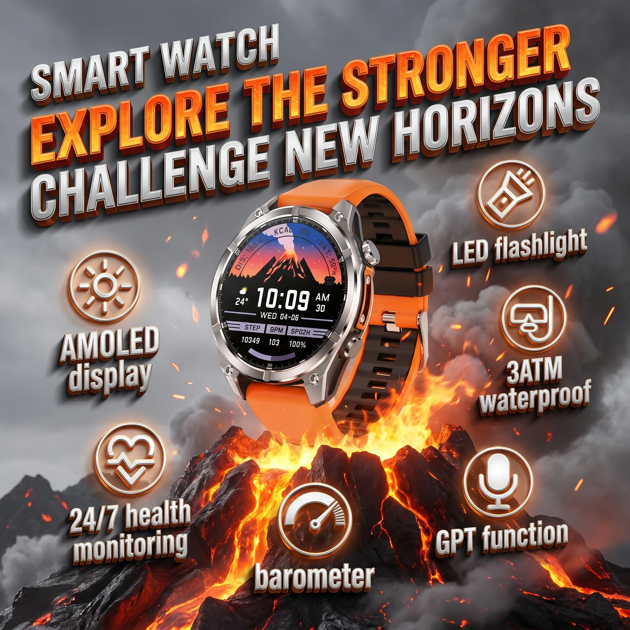 HD300 AI GPT Smart Watch Bluetooth 5.4 Call AMOLED Screen NFC Smartwatch Waterproof Diving Travel Sport Health Tracker For Men
HD300 AI GPT Smart Watch Bluetooth 5.4 Call AMOLED Screen NFC Smartwatch Waterproof Diving Travel Sport Health Tracker For Men