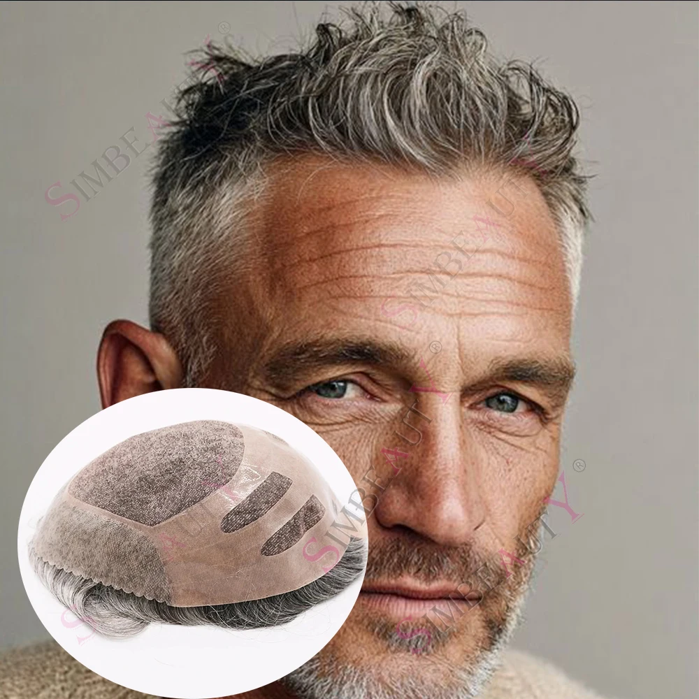 Strongest NPU Bond Human Hair Men Toupee Fine Mono Base PU Hair Units 1b65 Grey Prosthesis Natural Hairline Replacement System
Strongest NPU Bond Human Hair Men Toupee Fine Mono Base PU Hair Units 1b65 Grey Prosthesis Natural Hairline Replacement System