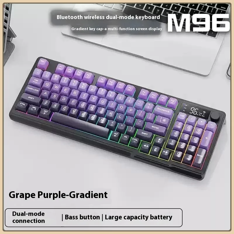 ziyoulang M96 Dual-Mode Bluetooth Wireless Keyboard Charging Model Colourful Light, PBT Keys,Electronic Screen
ziyoulang M96 Dual-Mode Bluetooth Wireless Keyboard Charging Model Colourful Light, PBT Keys,Electronic Screen
