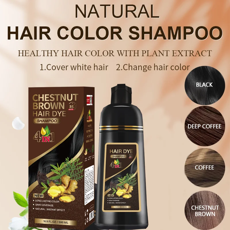 Instant Natural Hair Dye Shampoo 4in1 Fast Dye Long Lasting Color Gray Coverage Herbal Plant Based Moisturizing 500ml 4 Shades
Instant Natural Hair Dye Shampoo 4in1 Fast Dye Long Lasting Color Gray Coverage Herbal Plant Based Moisturizing 500ml 4 Shades