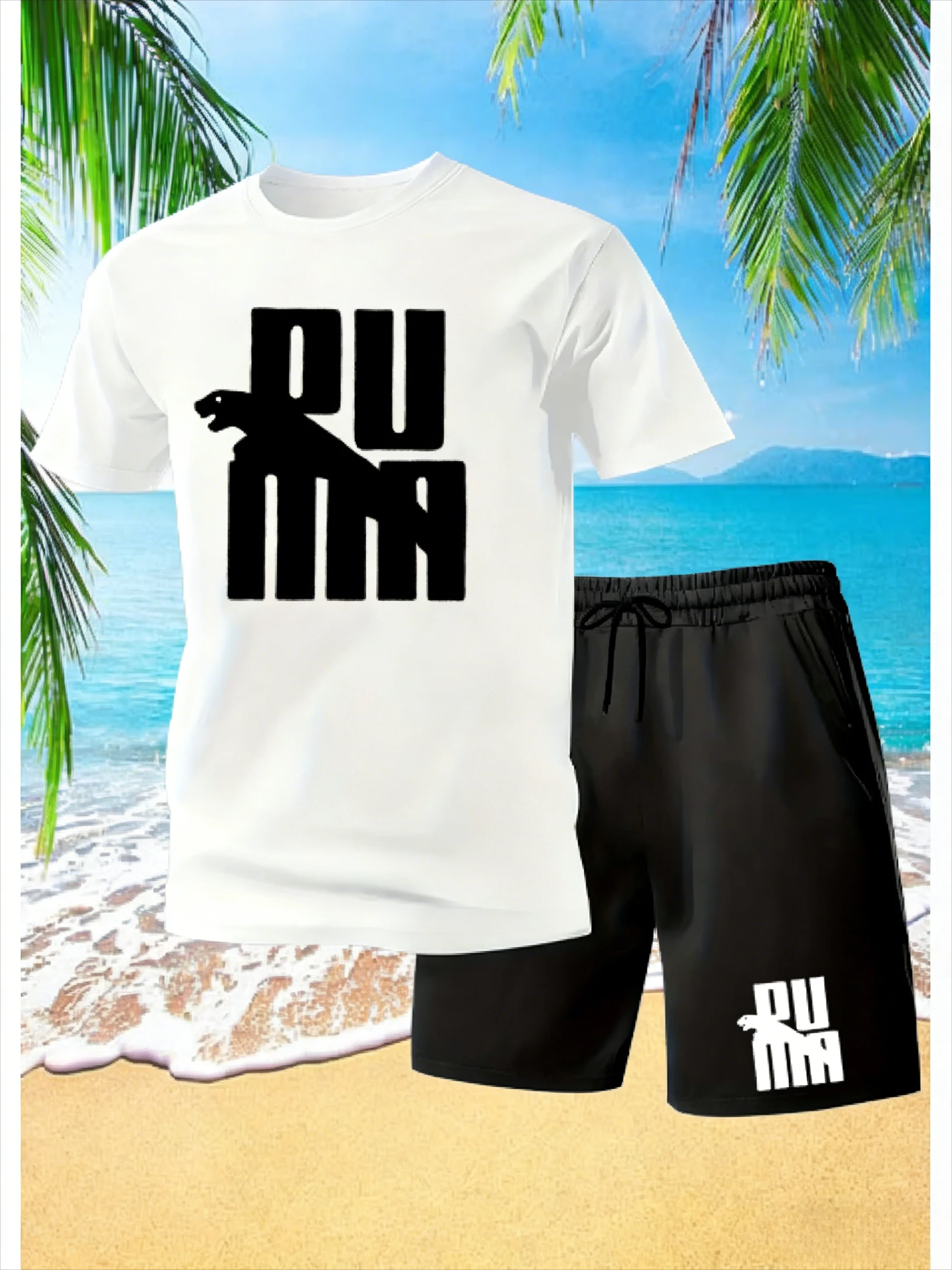 2026 Men's Leopard Print 2-Piece Set, Stylish Round Neck T-Shirt & Drawstring Pocket Shorts, Micro-Elastic Knit Outdoor Outfit
2026 Men's Leopard Print 2-Piece Set, Stylish Round Neck T-Shirt & Drawstring Pocket Shorts, Micro-Elastic Knit Outdoor Outfit