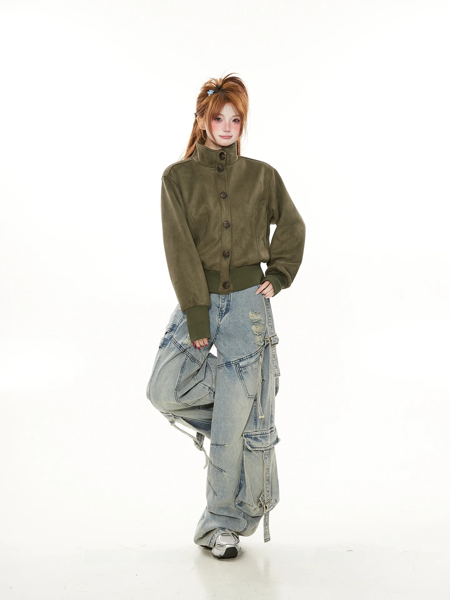 Slim Fit American Retro Suede ort Jaet Women's Spring Autumn Thin Hong Kong Sle Loose Sensation Slimming Top Trendy
Slim Fit American Retro Suede ort Jaet Women's Spring Autumn Thin Hong Kong Sle Loose Sensation Slimming Top Trendy