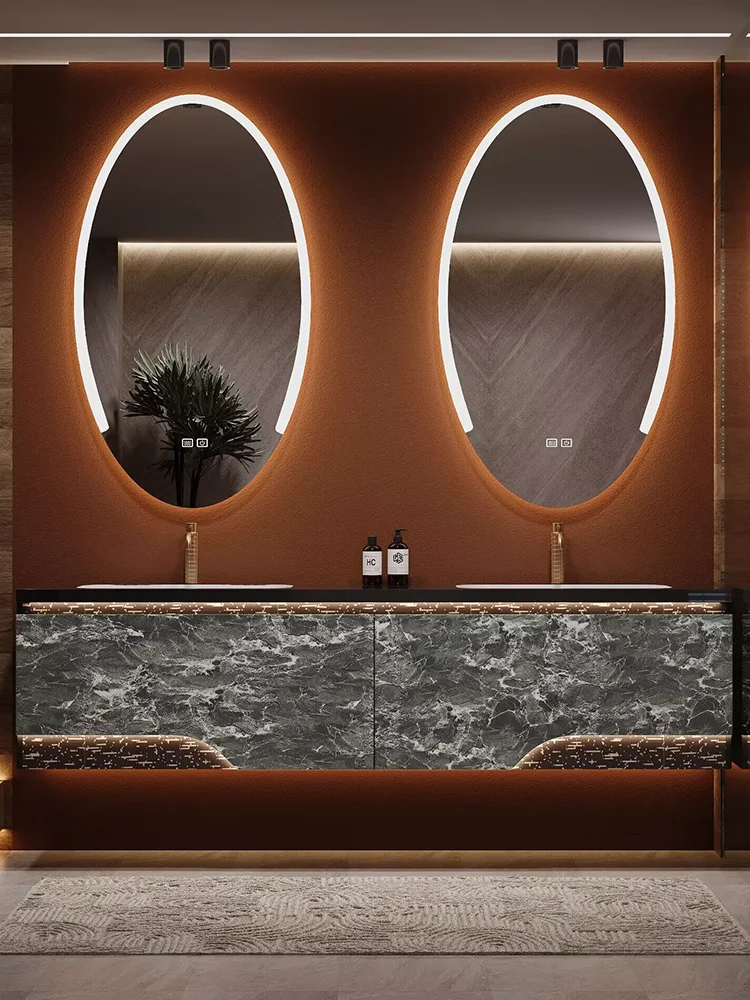 High-end customized bathroom cabinet combination double basin large size washbasin washbasin
High-end customized bathroom cabinet combination double basin large size washbasin washbasin