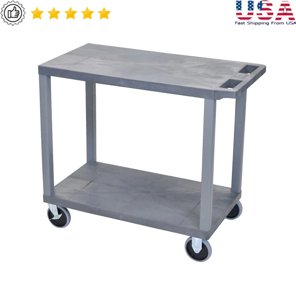 Multipurpose Utility Cart with Two Flat Shelves Heavy-Duty Casters Ergonomic Push Handle Durable Plastic Construction Ideal
Multipurpose Utility Cart with Two Flat Shelves Heavy-Duty Casters Ergonomic Push Handle Durable Plastic Construction Ideal