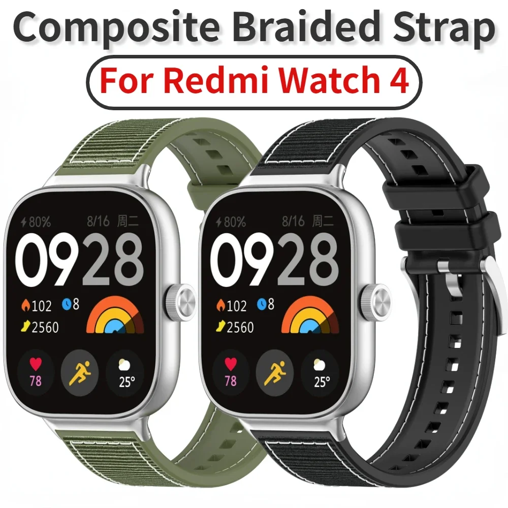 Composite braided strap for Redmi Watch 4 5 Sports Silicone Bracelet Belt Xiaomi Mi Band 8 9 Pro/Redmi Watch 4 5 Nylon Wristband
Composite braided strap for Redmi Watch 4 5 Sports Silicone Bracelet Belt Xiaomi Mi Band 8 9 Pro/Redmi Watch 4 5 Nylon Wristband