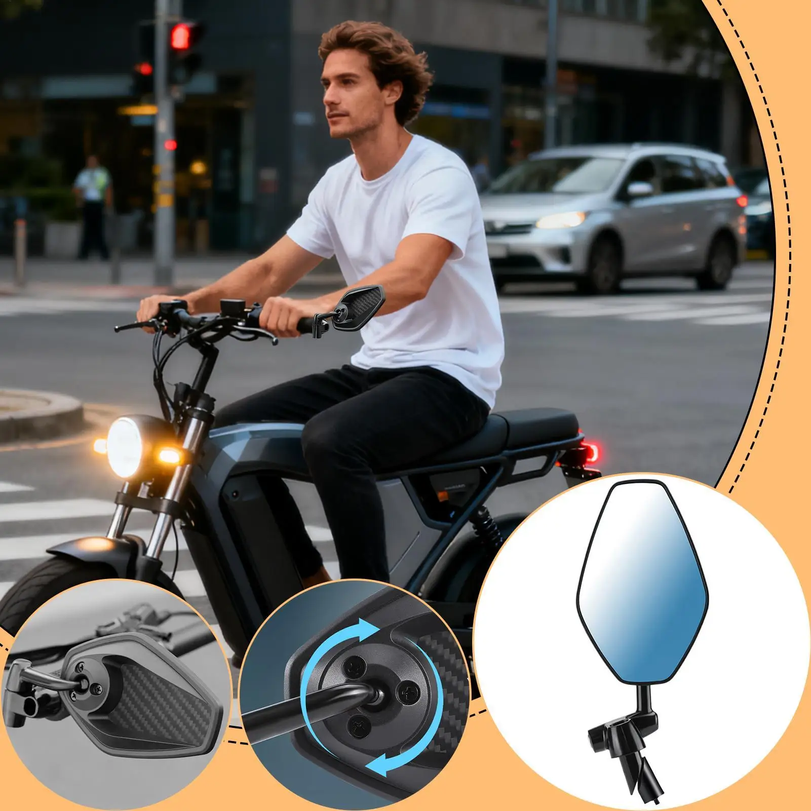 Mirror For Bike High-Definition Convex Lens 360 Degree Adjustable Blast-Resistant Bike Left Rear View Mirror For Men Women Boys
Mirror For Bike High-Definition Convex Lens 360 Degree Adjustable Blast-Resistant Bike Left Rear View Mirror For Men Women Boys