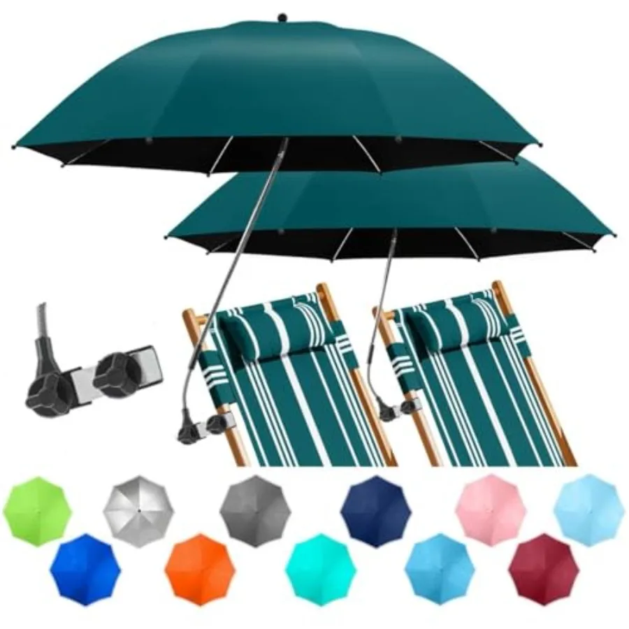 2 PACK Beach Umbrella with Clamp, 360 ° Adjustable Umbrellas for Chair, UPF50+ Umbrella for Beach Chair, Patio Chair, Wheelchai
2 PACK Beach Umbrella with Clamp, 360 ° Adjustable Umbrellas for Chair, UPF50+ Umbrella for Beach Chair, Patio Chair, Wheelchai