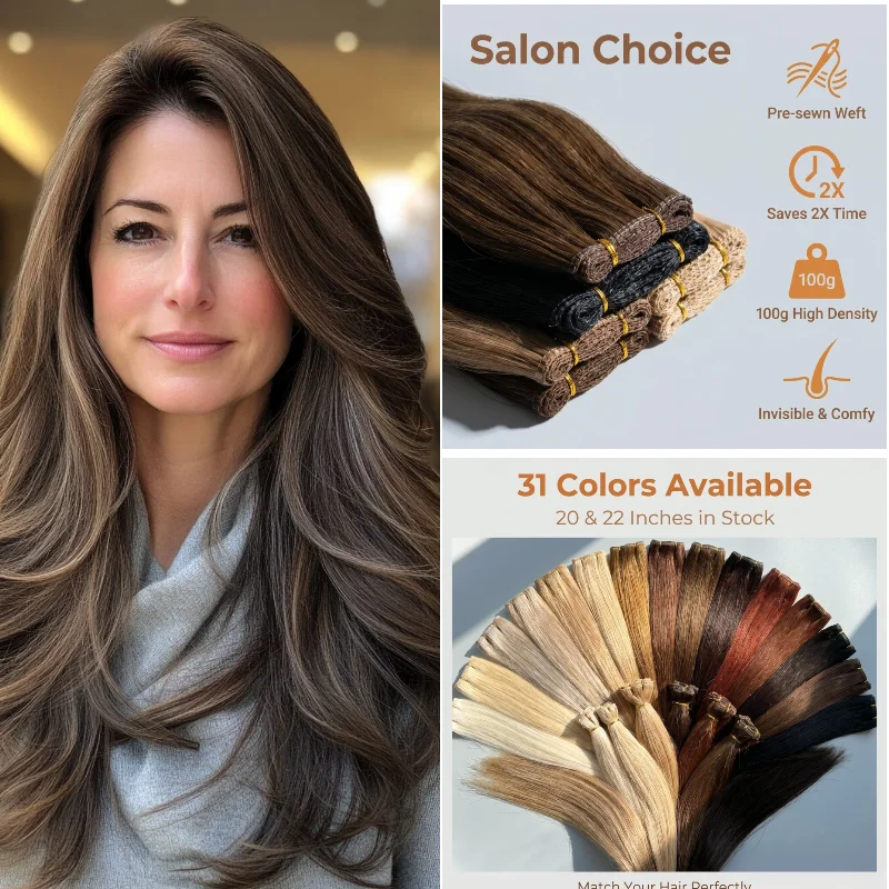 100% Human Virgin Hair Super Genius Weft 20inch 100g #TSK #TAC Ready to Use Hair Extensions Double Efficiency & Natural Look
100% Human Virgin Hair Super Genius Weft 20inch 100g #TSK #TAC Ready to Use Hair Extensions Double Efficiency & Natural Look
