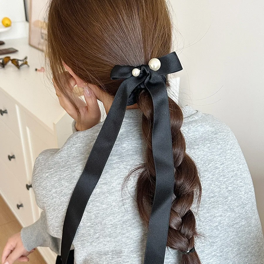 Premium Black Scrunchie With Long Ribbon Bow Versatile High Grade Hair Tie For Back Head Home Festival
Premium Black Scrunchie With Long Ribbon Bow Versatile High Grade Hair Tie For Back Head Home Festival