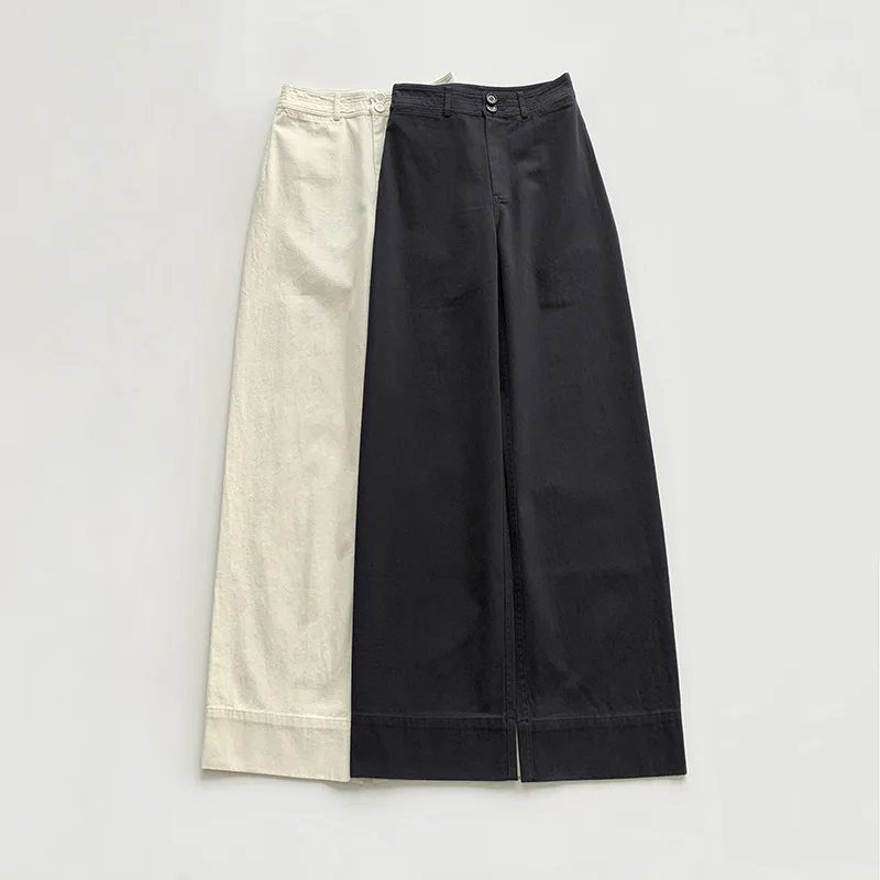 Withered High Waisted Fermented Cotton Straight Leg Casual Pants With Double Buttons And Nine Quarter Length Pants For Women
Withered High Waisted Fermented Cotton Straight Leg Casual Pants With Double Buttons And Nine Quarter Length Pants For Women