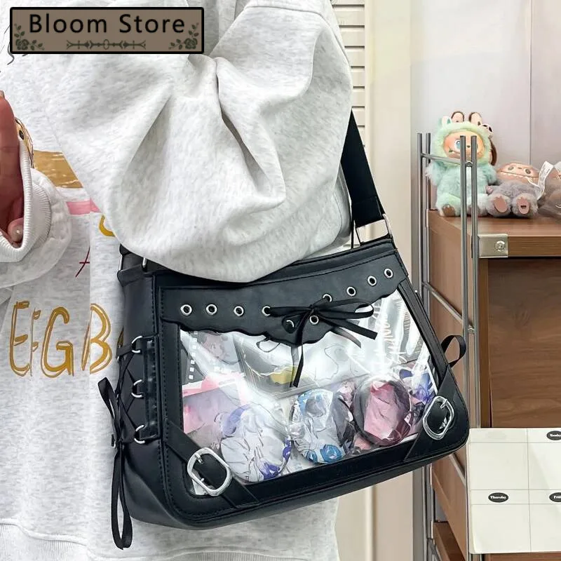 Bandage Bow Women's Handbags Japanese Y2k Haruku Shoulder Crossbody Bag Transparent Ins Kawaii Ita Bags Streetwear
Bandage Bow Women's Handbags Japanese Y2k Haruku Shoulder Crossbody Bag Transparent Ins Kawaii Ita Bags Streetwear