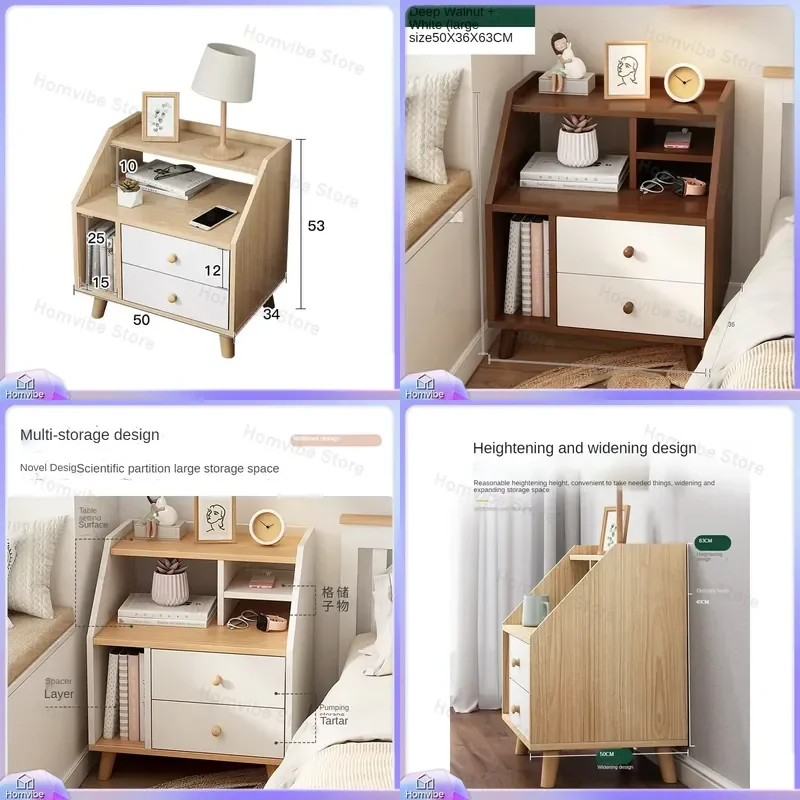 Modern Bedside Table with Shelves for Bedroom Home Storage Cabinet Simple Multifunctional Nightstand Small Space Friendly
Modern Bedside Table with Shelves for Bedroom Home Storage Cabinet Simple Multifunctional Nightstand Small Space Friendly