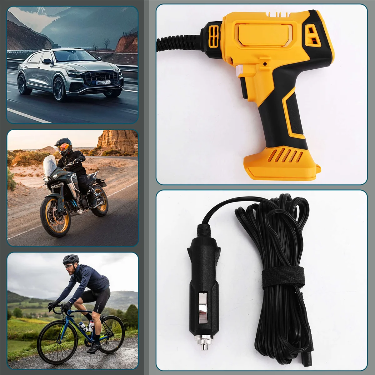 Air Compressor Automatic Tire Inflator Cordless Electric Pump with Digital Pressure Gauge for 18V 20V Battery
Air Compressor Automatic Tire Inflator Cordless Electric Pump with Digital Pressure Gauge for 18V 20V Battery