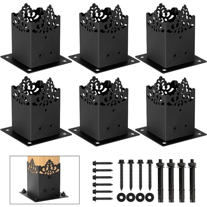 Creative Design 4x4 Fence Post Base - Square, Bolt-Down, Fit 3.5''x3.5'' Wood Post - Black, Set 6
Creative Design 4x4 Fence Post Base - Square, Bolt-Down, Fit 3.5''x3.5'' Wood Post - Black, Set 6