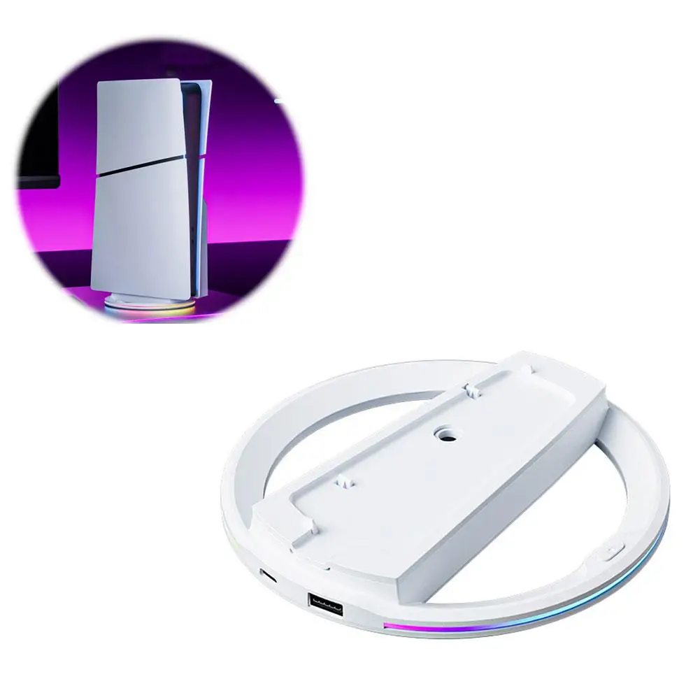 For PS5 SLIM/PS5 Game Console Stand RGB Dazzling Lighting Console Game Bracket Accessories Upright Universal S8D3
For PS5 SLIM/PS5 Game Console Stand RGB Dazzling Lighting Console Game Bracket Accessories Upright Universal S8D3