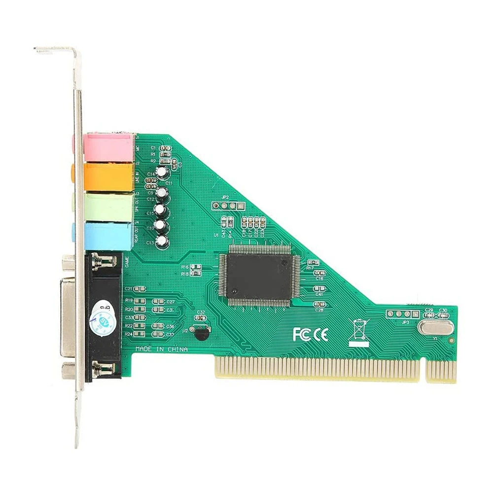 Efficient PCI Sound Card 4.1 Channel Computer Desktop Built-In Sound Card Internal Audio Card Stereo Surround CMI8738
Efficient PCI Sound Card 4.1 Channel Computer Desktop Built-In Sound Card Internal Audio Card Stereo Surround CMI8738