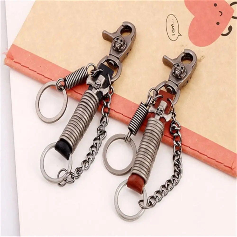 Cute Alloy Genuine Leather KeyChain Skull Spring Leather Punk Rock Key Chains Trinket Ins Punk Style Pendant Jewelry Gifts
Cute Alloy Genuine Leather KeyChain Skull Spring Leather Punk Rock Key Chains Trinket Ins Punk Style Pendant Jewelry Gifts