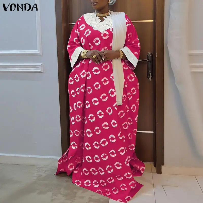Plus Size 5XL VONDA Bohemian Print Vintage Maxi Robe Women's Long Vestidos V-Neck 3/4 Sleeve Lace Patchwork Casual Party Dresses
Plus Size 5XL VONDA Bohemian Print Vintage Maxi Robe Women's Long Vestidos V-Neck 3/4 Sleeve Lace Patchwork Casual Party Dresses