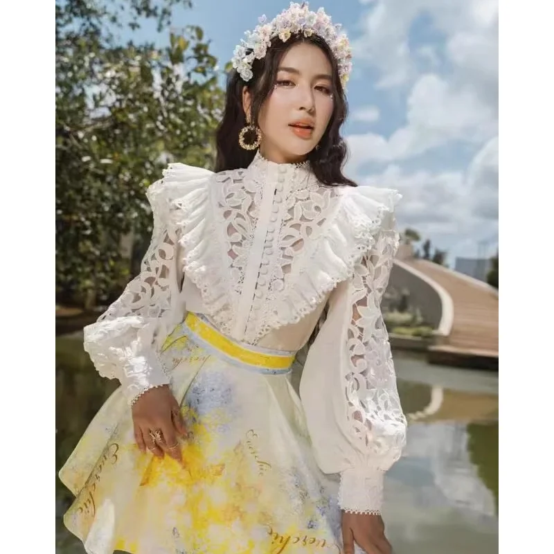 Sweet Lace Blouse Women's Faion Spring Autumn Lantern Sve Long Sve Polyester Fiber Commute Sle Fre And e
Sweet Lace Blouse Women's Faion Spring Autumn Lantern Sve Long Sve Polyester Fiber Commute Sle Fre And e