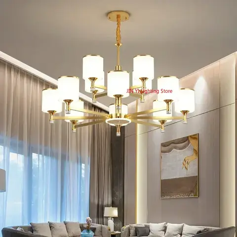 Lustre LED Atmosphérique pour Salon, Lampe Classique Simple, Lustre de Restaurant, Lumière Trichromatique, Lampes Rétro