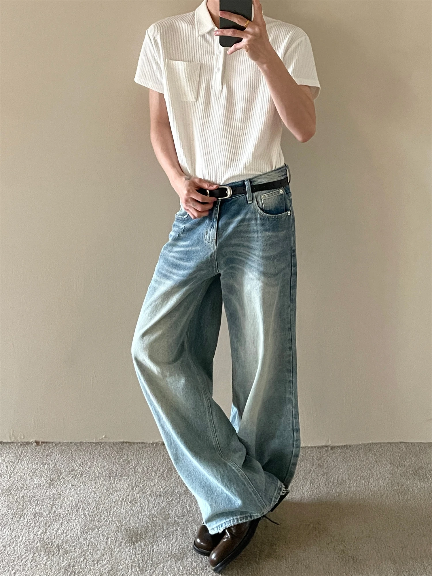 Maxdstr American Cleanfit Loose Straight Leg Jeans Men Women Wide Leg Long Trousers Trendy Cotton Polyester Blend
Maxdstr American Cleanfit Loose Straight Leg Jeans Men Women Wide Leg Long Trousers Trendy Cotton Polyester Blend