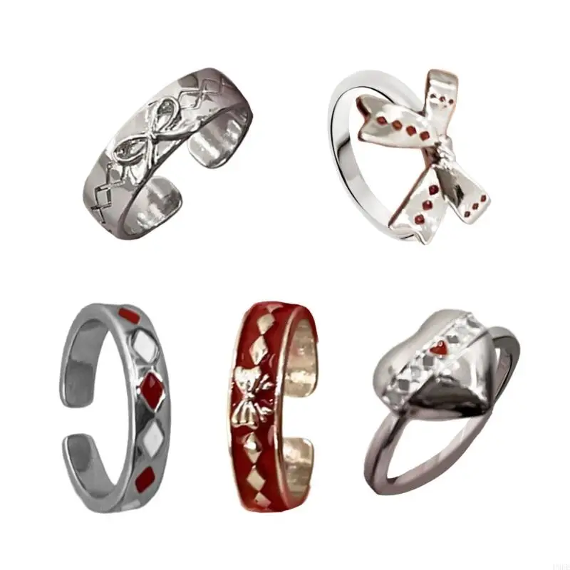 652F Vintage Drip Oil Plaids Pattern Bows Heart Open Rings for Women and Girls Silver Color Ring Fashion Jewelry Gift
652F Vintage Drip Oil Plaids Pattern Bows Heart Open Rings for Women and Girls Silver Color Ring Fashion Jewelry Gift