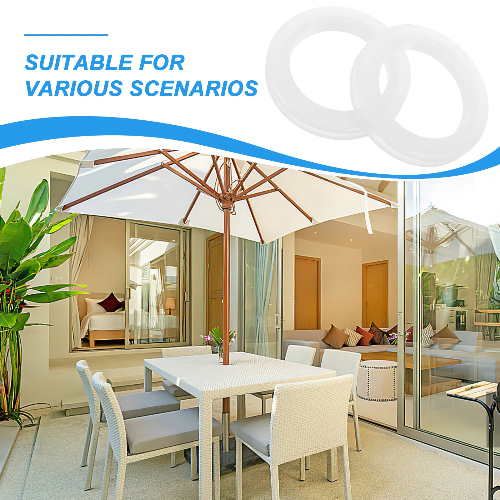 2pcs Transparent Outdoor Patio Table Umbrella Hole Ring Set Flexible Plugs Parts Sunshade Hole Rings Umbrella Protector Garden
2pcs Transparent Outdoor Patio Table Umbrella Hole Ring Set Flexible Plugs Parts Sunshade Hole Rings Umbrella Protector Garden