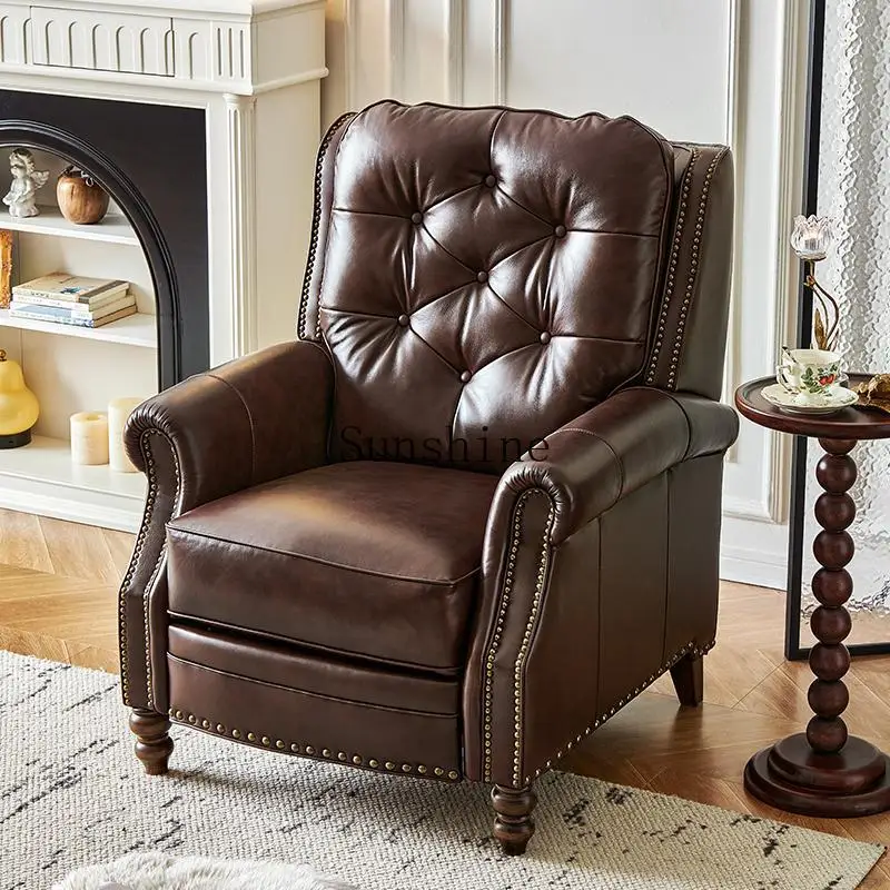 American leather single sofa retro living room bedroom casual reclining sofa
American leather single sofa retro living room bedroom casual reclining sofa