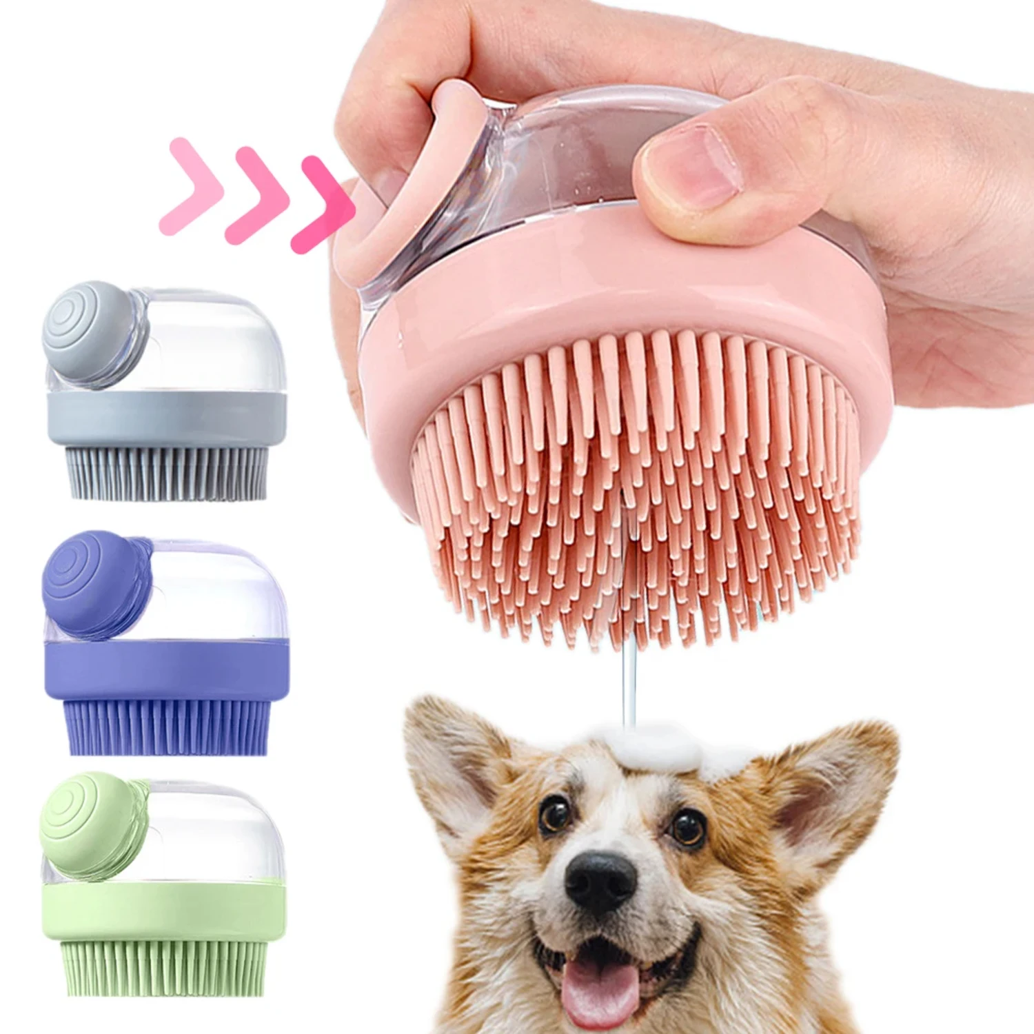Press type Silicone Dog Brush Control flow rate Shampoo Puppycat Washing Dispenser Pet Grooming Brush Massage Shower Bath Brush
Press type Silicone Dog Brush Control flow rate Shampoo Puppycat Washing Dispenser Pet Grooming Brush Massage Shower Bath Brush