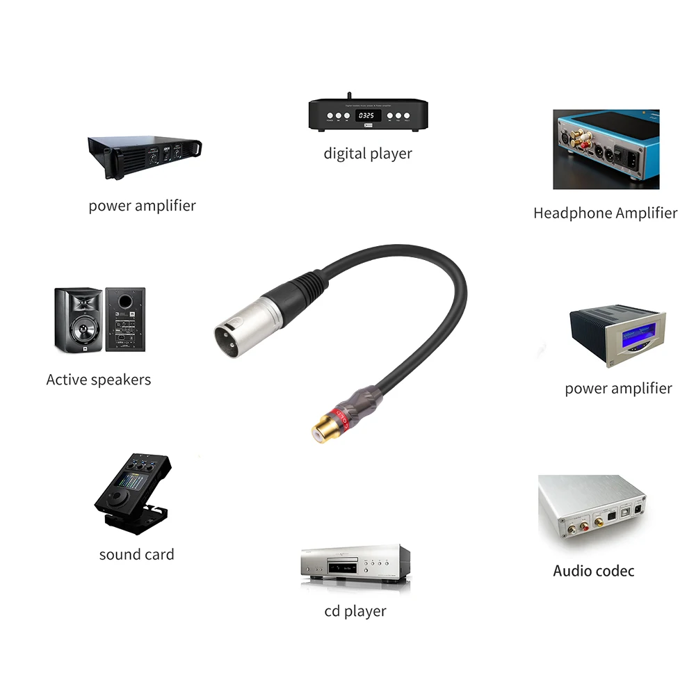 0.3m RCA Female To 3Pin-XLR Male Adapter Cable RCA Female To 3Pin-XLR Male Adapter Cord for Speaker Amplifiers
0.3m RCA Female To 3Pin-XLR Male Adapter Cable RCA Female To 3Pin-XLR Male Adapter Cord for Speaker Amplifiers