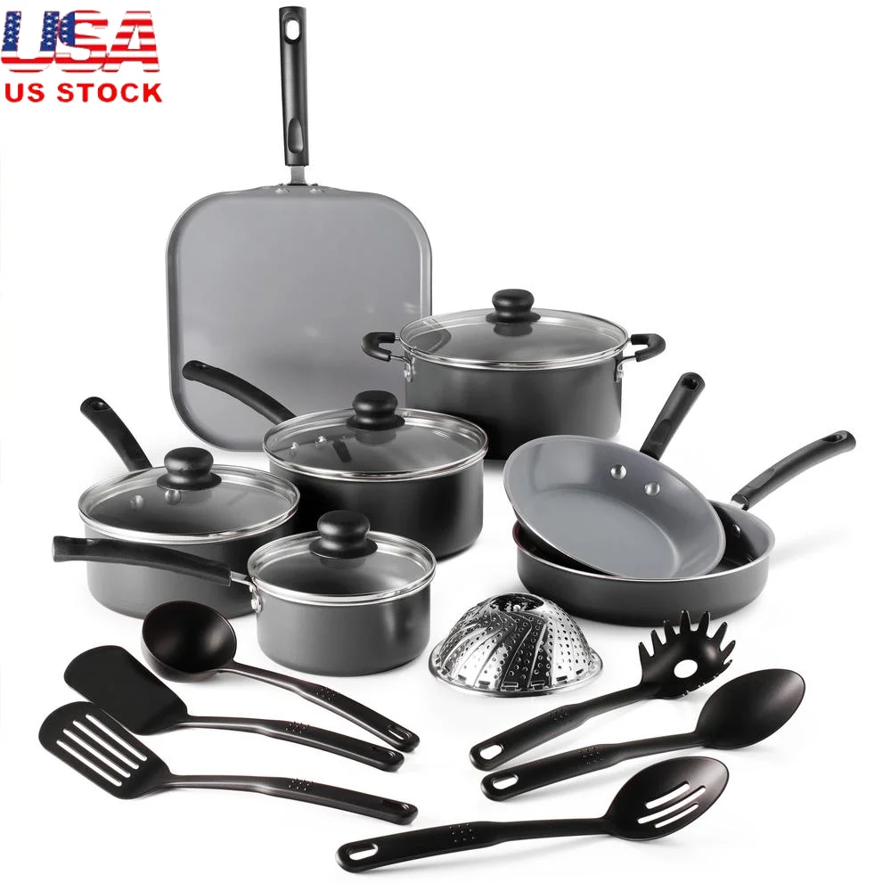18 Piece CERAMIC Cookware Set Nonstick Dishwasher Safe Aluminum Cooking Pots and Pans with Stay Cool Handles and Glass Lids
18 Piece CERAMIC Cookware Set Nonstick Dishwasher Safe Aluminum Cooking Pots and Pans with Stay Cool Handles and Glass Lids