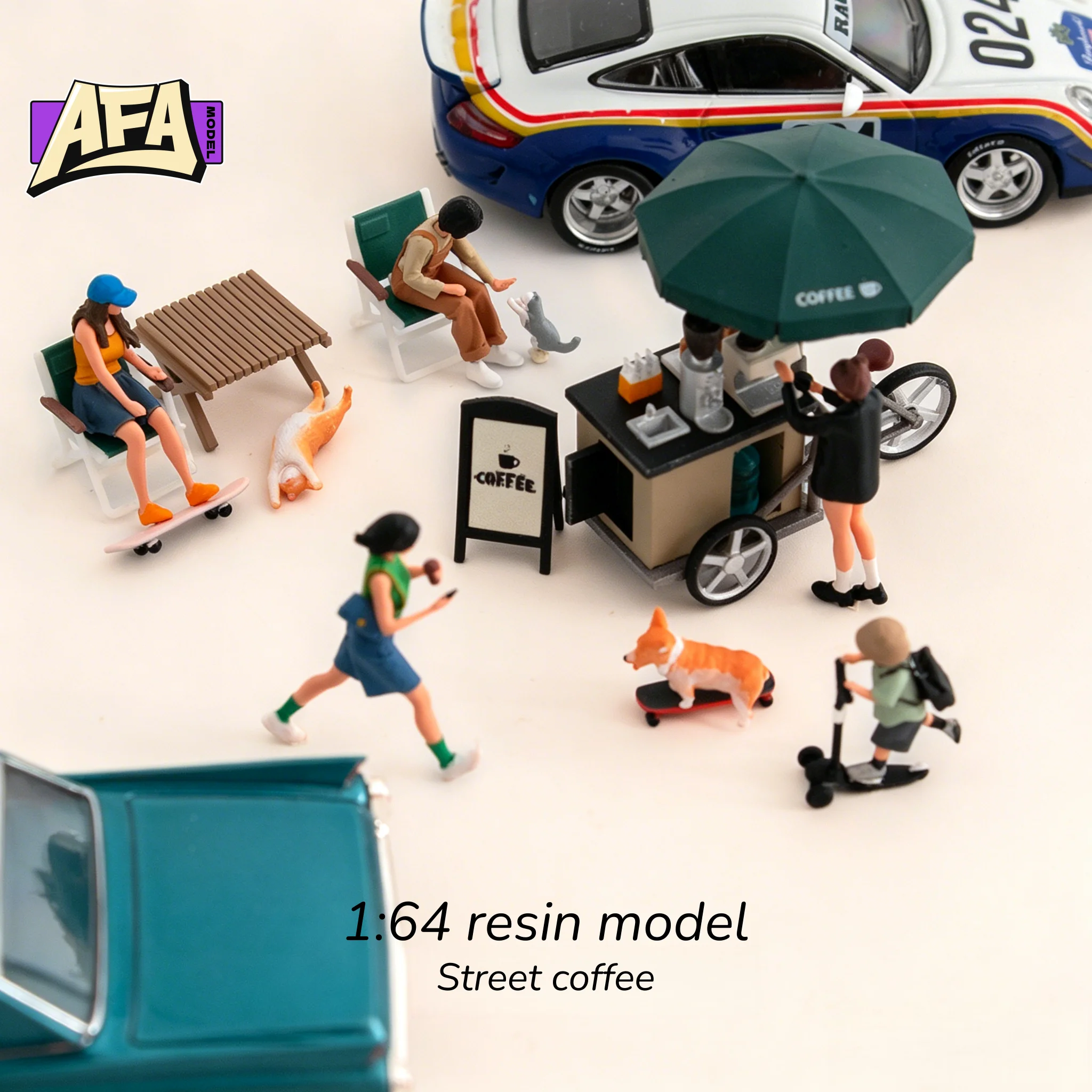 1/64 Resin Painted 3D Printing Street Coffee Truck Leisure life Boy Girl Cat Dog Skateboard Miniature Figure Model DIY Scene
1/64 Resin Painted 3D Printing Street Coffee Truck Leisure life Boy Girl Cat Dog Skateboard Miniature Figure Model DIY Scene