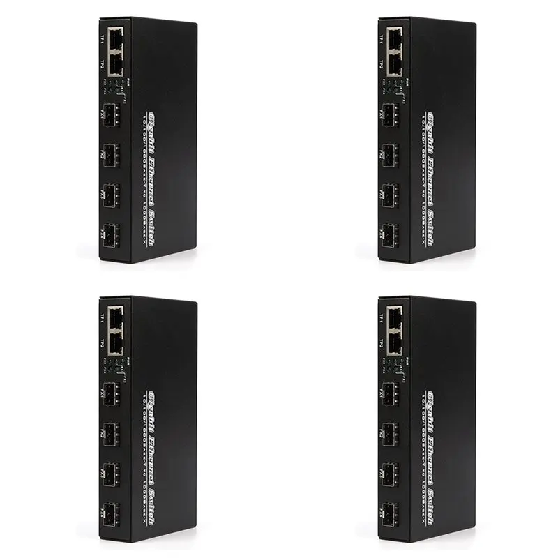 Новинка! 4X гигабитный медиаконвертер SFP 4 SFP на 2 трансивера RJ45 10/100/1000M оптоволоконный переключатель EU PLUG
Новинка! 4X гигабитный медиаконвертер SFP 4 SFP на 2 трансивера RJ45 10/100/1000M оптоволоконный переключатель EU PLUG