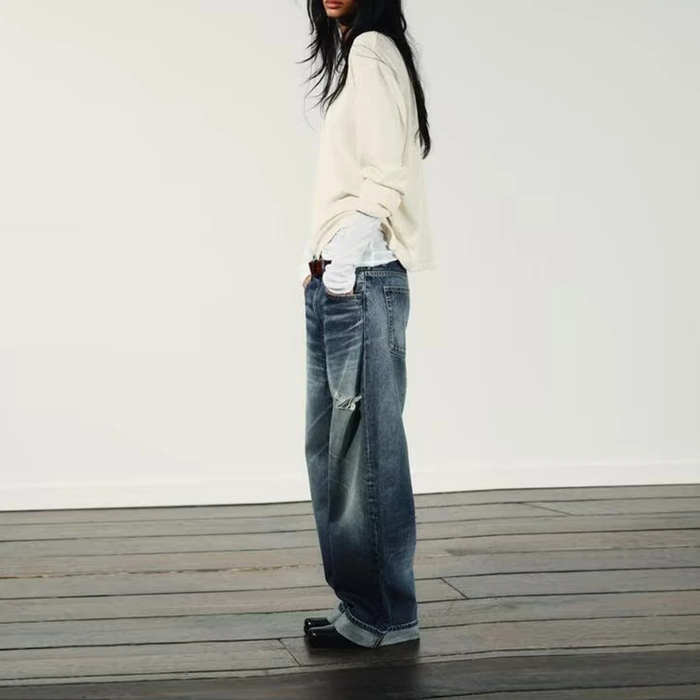 Z женские модные джинсовые джинсы свободного покроя с манжетами и отверстиями, дизайн Personali с высокой талией, осенние сезонные женские джинсы
Z женские модные джинсовые джинсы свободного покроя с манжетами и отверстиями, дизайн Personali с высокой талией, осенние сезонные женские джинсы