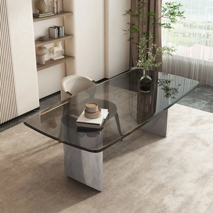 Light Luxury Tempered Glass Dining Table Italian Designer Rectangular Glass Dining Table And Chair Combination
Light Luxury Tempered Glass Dining Table Italian Designer Rectangular Glass Dining Table And Chair Combination